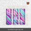 Agate Unicorn Milky Way Glitter Aqua Pink Purple Sublimation, 20oz Skinny Tumbler Wrap