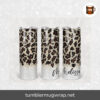 Champagne Brown Black Leopard Sublimation, 20oz Skinny Tumbler Wrap