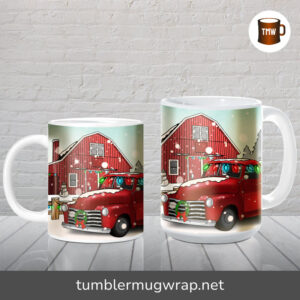Christmas At The Farm Sublimation, 11oz and 15oz Mug Wrap