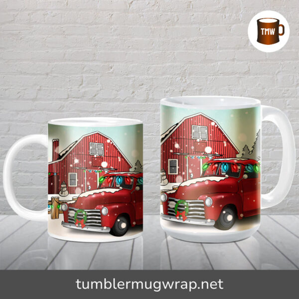 Christmas At The Farm Sublimation, 11oz and 15oz Mug Wrap