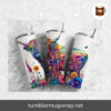 Colorful Highland Cow Sublimation, 20oz Skinny Tumbler Wrap