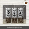 Dancing Silhouettes Art Words Leopard Sublimation, 20oz Skinny Tumbler Wrap