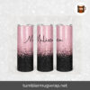 Glitter Confetti Pink and Black Sublimation, 20oz Skinny Tumbler Wrap