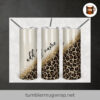 Glitter Gold Tan Diagonal Leopard Sublimation, 20oz Skinny Tumbler Wrap