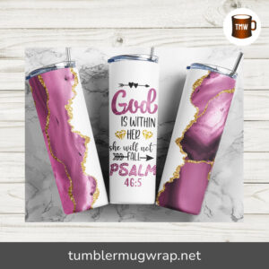 God is Within Her Sublimation, 20oz Skinny Tumbler Wrap