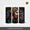 Jesus Stained Glass Sublimation, 20oz Skinny Tumbler Wrap