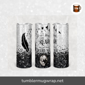 Memorial Black Glitter Wings With Photo Frame Sublimation, 20oz Skinny Tumbler Wrap