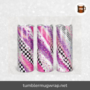 Racing Race Milky Way Pink and Purple Sublimation, 20oz Skinny Tumbler Wrap