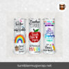 Teach Love Inspire Teacher Appreciation Sublimation, 20oz Skinny Tumbler Wrap