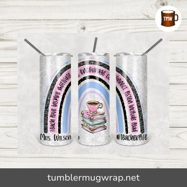 Teacher Appreciation Sublimation, 20oz Skinny Tumbler Wrap