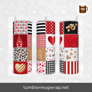 Valentine's Day Sublimation, 20oz Skinny Tumbler Wrap