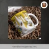 3D Bee Mug Wrap PNG, Puffy Honey Bee Sublimation Design for 11oz & 15oz Mugs