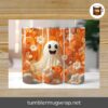 3D Cute Floral Ghost PNG, 20oz Skinny Tumbler Wrap