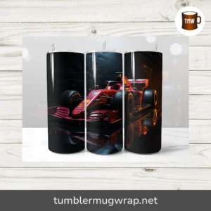 3D Formula 1 Racing Tumbler Wrap, 20oz Skinny Tumbler Sublimation PNG