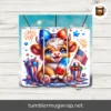4th of July Highland Cow Popsicle Tumbler Wrap, 20oz Skinny Sublimation Design
