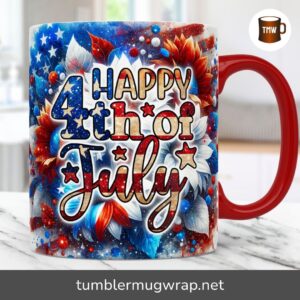 4th of July Mug Wrap Sublimation Design