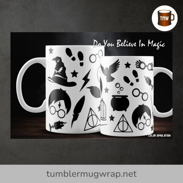 Do You Believe in Magic Mug SVG, 12oz & 15oz Mug Press Wrap for Cricut Design
