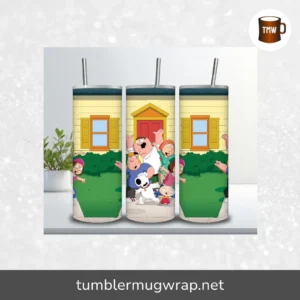 Family Guy 20oz Tumbler, Funny Cartoon Insulated Travel Mug for Animation Fans