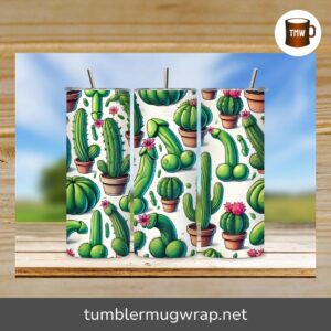 Funny Cactus 20oz Tumbler Wrap PNG, Adult Humor Sublimation Design