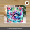 Funny Stitch Summer 20oz Skinny Tumbler Wrap, Beach Cartoon Sublimation PNG