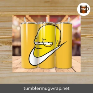 Simpsons Just Do It Tumbler Wrap, 90s Cartoon 20oz Sublimation PNG