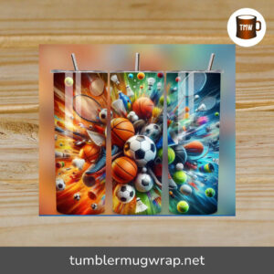 Sports Tumbler Wrap Design 20oz Skinny Baseball Wrap Sublimation Design