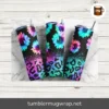 Sunflowers & Glitter Leopard Tumbler Wraps, Seamless 20oz Skinny Tumbler PNG