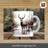 Wilderness Deer Hunting Mug Wrap, 11oz & 15oz Sublimation PNG