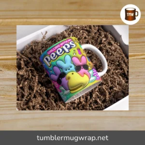 3D Chilling with My Peeps Bunny Design for Mug Wrap Sublimation Design 11oz & 15oz