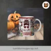 Girl Loves Horror Movies Mug Wrap, 11oz Funny Halloween Sublimation PNG
