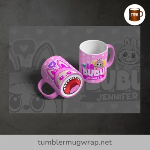 Labubu-Inspired Mouth Mug Wraps, 7 Funny PNG Templates for Sublimation